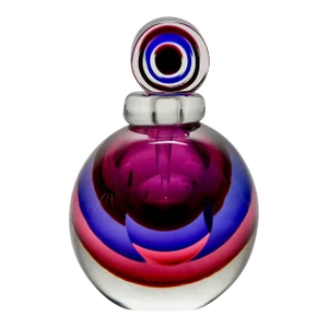 Murano Glass Jewel Tone Sommerso Style Round Perfume Bottle