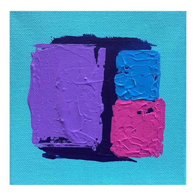 "Purple, Magenta and Blues" Little Colorfield Painting on Stretched Canvas by Stephen Stilgenbauer For Sale