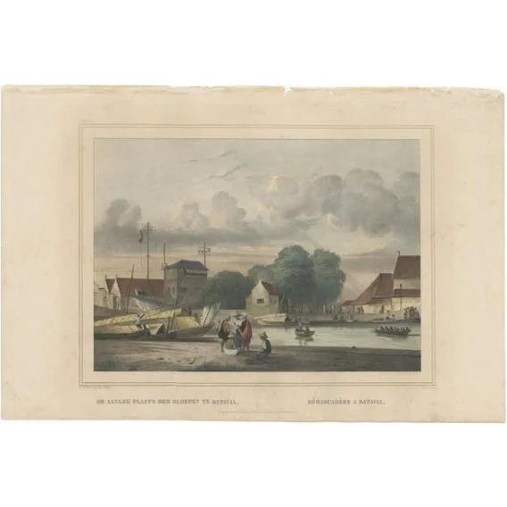 Loading Dock in Batavia, 1844, Paper For Sale