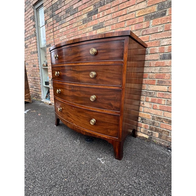 19th Century English Bowfront Chest of Drawers For Sale - Image 11 of 13