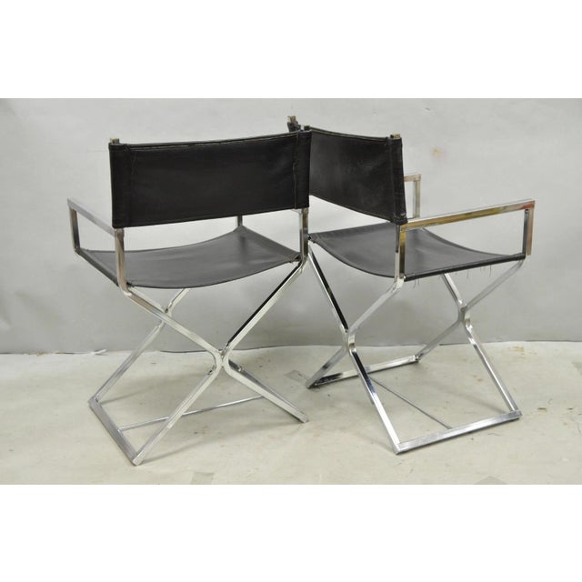 Vintage Daystrom Mid Century Modern Chrome & Naugahyde Directors Chairs - Pair For Sale - Image 15 of 17
