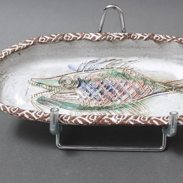 Ceramic Vintage French Ceramic Tray by Albert Thiry, 1970s For Sale - Image 7 of 13