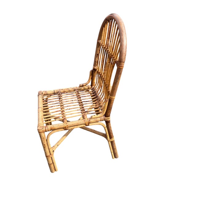 Wood Late 20th Century Rattan Wicker Desk Chair For Sale - Image 7 of 11