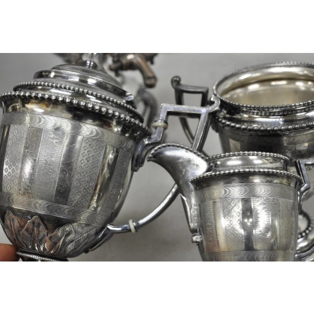 Antique Reed & Barton 1929 English Regency Silver Plated Samovar Tea Set - 4 PCS For Sale - Image 17 of 18