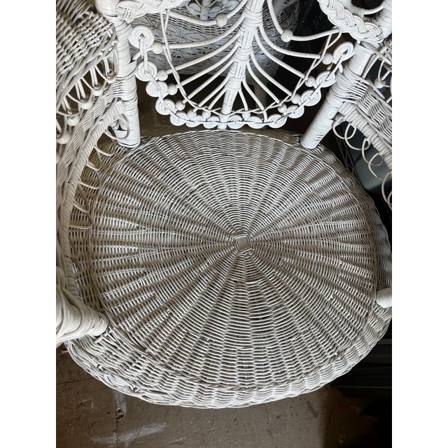 1899 Attributed to Heywood & Wakefield Wicker Loveseat, 2 Chairs and Cocktail Table Seating Group- 4 Pieces For Sale - Image 15 of 18