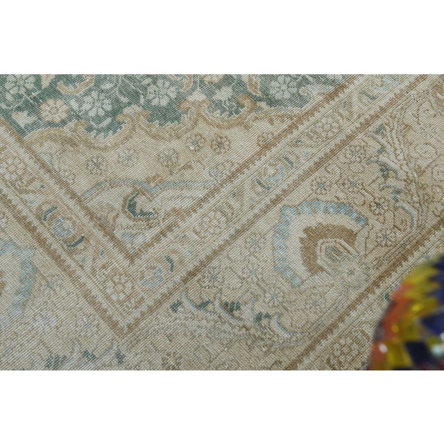 1970s Vintage Persian Handmade Wool Cotton Beige Area Rug For Sale In San Francisco - Image 6 of 11