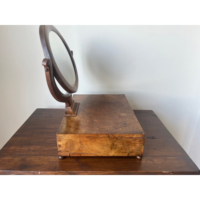 Brown Antique French Walnut Dressing Table Mirror with Drawer, 1890s For Sale - Image 8 of 18