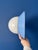 Vintage Blue Metal Wall Light with Opaline Globe 1970s Design Light Fixture For Sale - Image 3 of 9