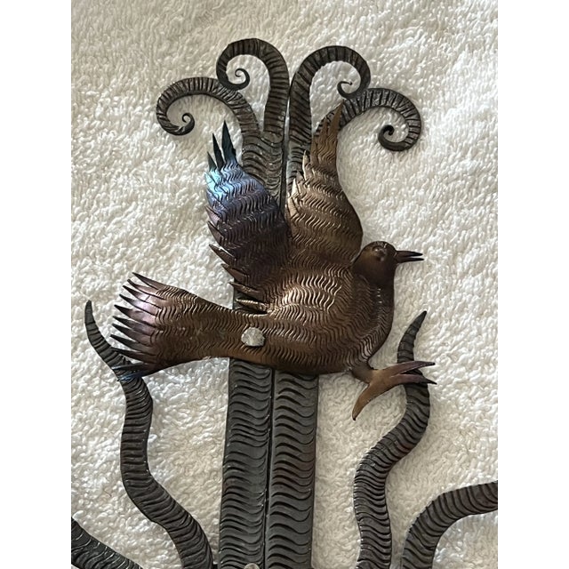 Vintage Guadalupe Hermosillo Escobar of Chiapas Hand Forge Rooftop Wrought Iron Cross For Sale - Image 10 of 12