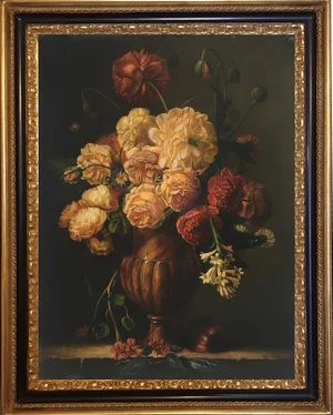 Maximilian Ciccone, Italian Still Life of Flowers, Oil on Canvas, Framed