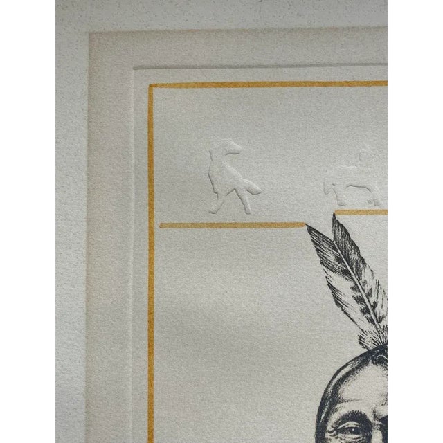 Tom Greenwood "Red Cloud" Limited Edition Embossed Lithograph W/ Watercolor c.1989 For Sale In Reno/Lake Tahoe - Image 6 of 12