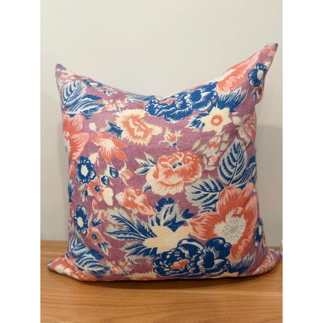 Summer Palace Pillow - Coral For Sale - Image 4 of 4