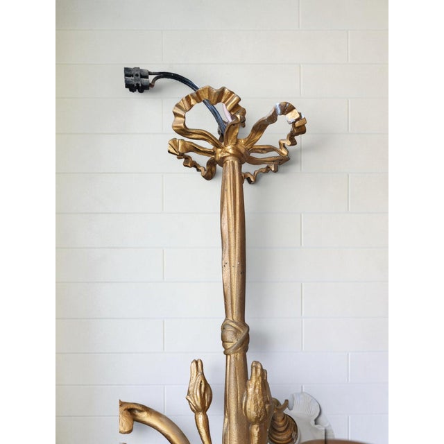 Gold Louis XVI Patinated Gilt Bronze Chandelier, 1890s For Sale - Image 8 of 10