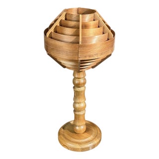 Hans-Agne Jakobsson, Table Lamp, Pine, Sweden, 1970s For Sale