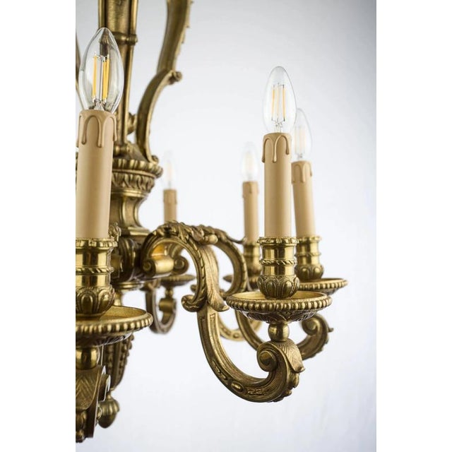 Antique Gilded Bronze Chandelier For Sale - Image 6 of 6