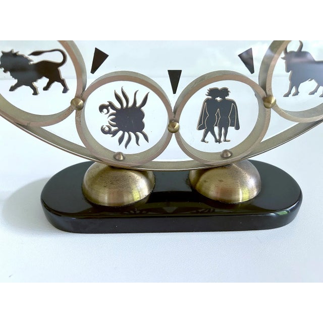 Vintage Zodiac Theme Desktop Clock, 1950s For Sale - Image 10 of 18
