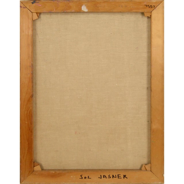 1960s Portrait Painting of a Woman Wearing Lavender in a Garden by Sol Jasner For Sale In Monterey, CA - Image 6 of 6