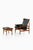 Set of Easy Chair with Ottoman in Teak and Black Leather attributed to Finn Juhl, 1960s For Sale - Image 4 of 8