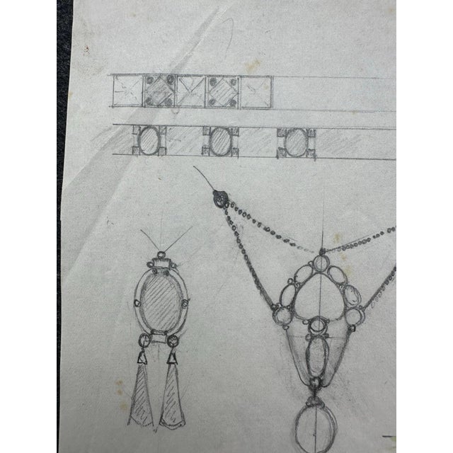 Carl-Axel Acking Carl Heinz Berberich, Jewelry Design Drawing, 1920s, Gouache For Sale - Image 4 of 13