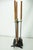 Mid-Century Modern Seymour Mid Century Modern Fireplace Tool Set Wood Brass Black Iron 4 Piece Stand For Sale - Image 3 of 6