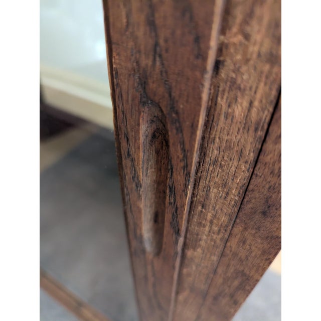 Antique Oak Showcase Store Display Cabinet Bookcase With Sliding Doors For Sale - Image 14 of 18