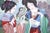 2010s Hua Sanchuan Viewing Flowers Contemporary Figurative Asian Acrylic Painting on C For Sale - Image 5 of 8