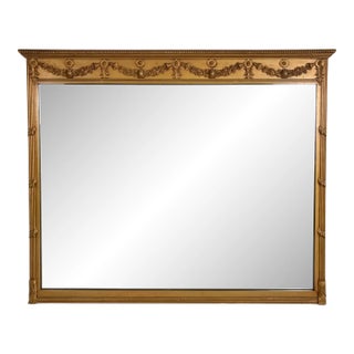 Vintage Art Nouveau Style Carved Giltwood Wall Mirror For Sale
