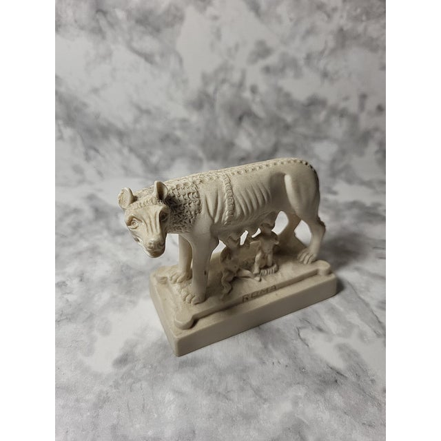 Stone 1980s Stone Figurine Wolf and Romulus Remus For Sale - Image 7 of 13