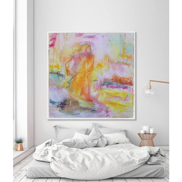 2020s "Monk in the Tulip Garden" by Trixie Pitts Large Abstract Oil Painting For Sale - Image 5 of 9