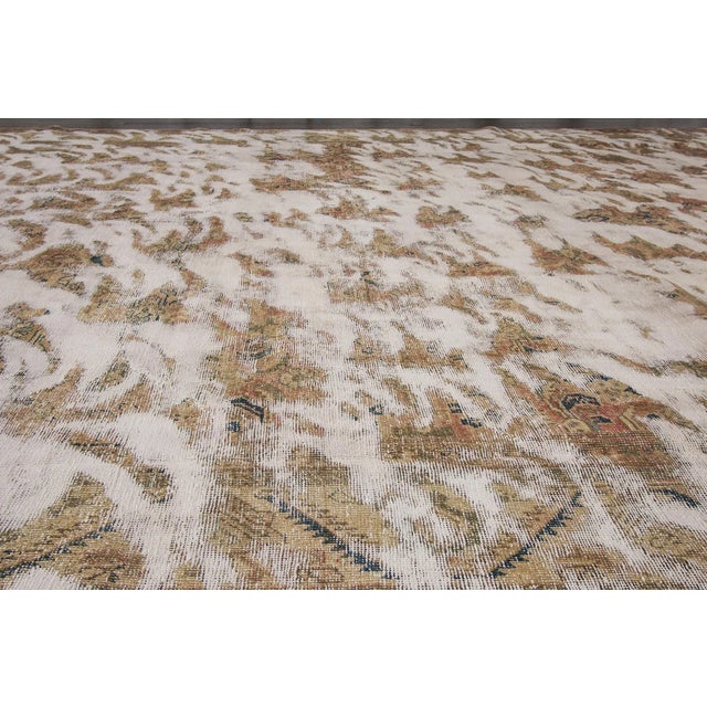Vintage Distressed Persian Tabriz Rug For Sale In New York - Image 6 of 8