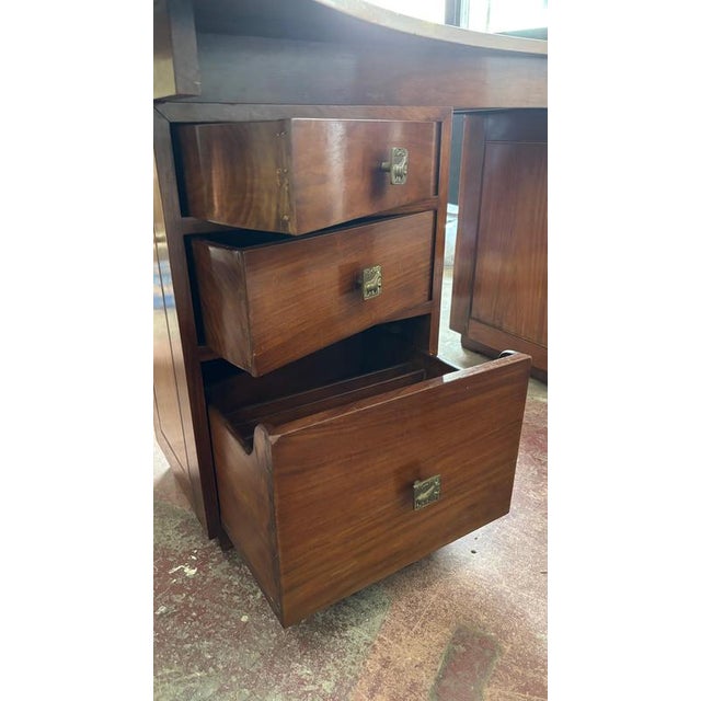 Mid-Century Modern Semi-Circular Desk, 1970s For Sale - Image 9 of 18
