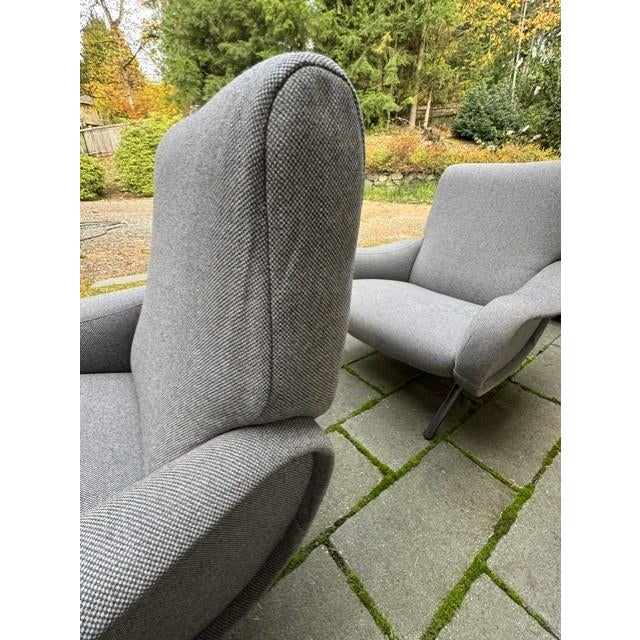 Gray Vintage Pair of “Lady” Chairs — Italian Modern Marco Zanuso For Sale - Image 8 of 8