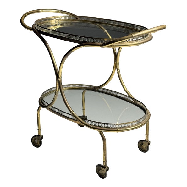Faux Bamboo Serving Trolley For Sale