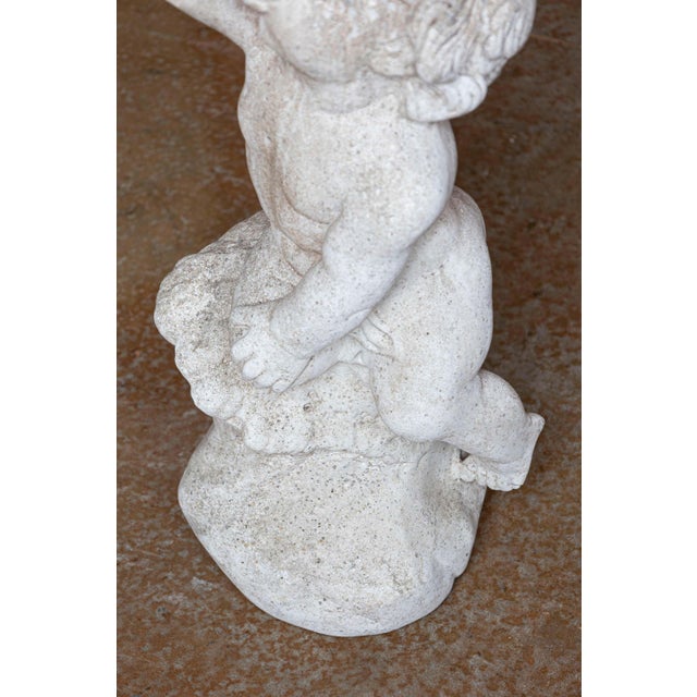 Alabaster Mid 20th Century Swedish 20th Century Marble Cherub Statue For Sale - Image 8 of 9