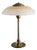 Danish Mid-Century Brass & Opaline Glass Table Desk Lamp by Fog & Mørup Denmark, 1950s For Sale