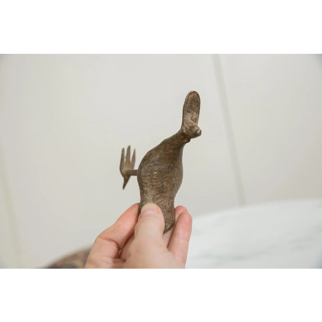 Mid 20th Century Vintage African Bronze Flat Billed Bird For Sale - Image 5 of 6