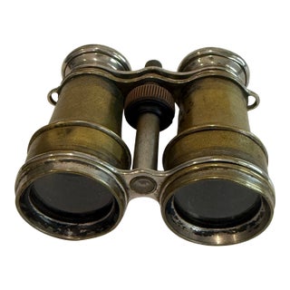 Antique French Opera Glasses by L. Vérant À Paris – Brass and Nickel, Late 19th Century For Sale