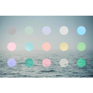 Contemporary Seascape Fine Art Print Abstract Pastel Colourful Dots by Angela Cameron For Sale