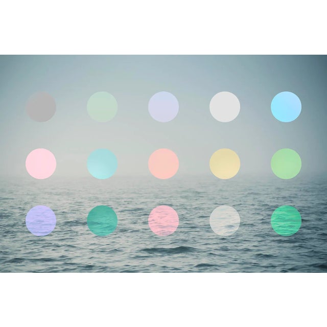 Modern Dot Art Print - Contemporary Seascape Artwork Colorful Dots "Variable" by Angela Cameron For Sale