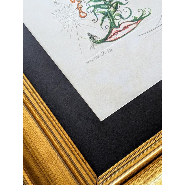Salvador Dali, Tiger Lilies, 1972, Hand-Signed Original Etching in Colors, 1972 For Sale - Image 4 of 12