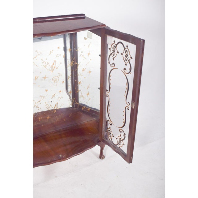 Portuguese Showcase Cabinet with Gold-Plated Glass For Sale - Image 5 of 10