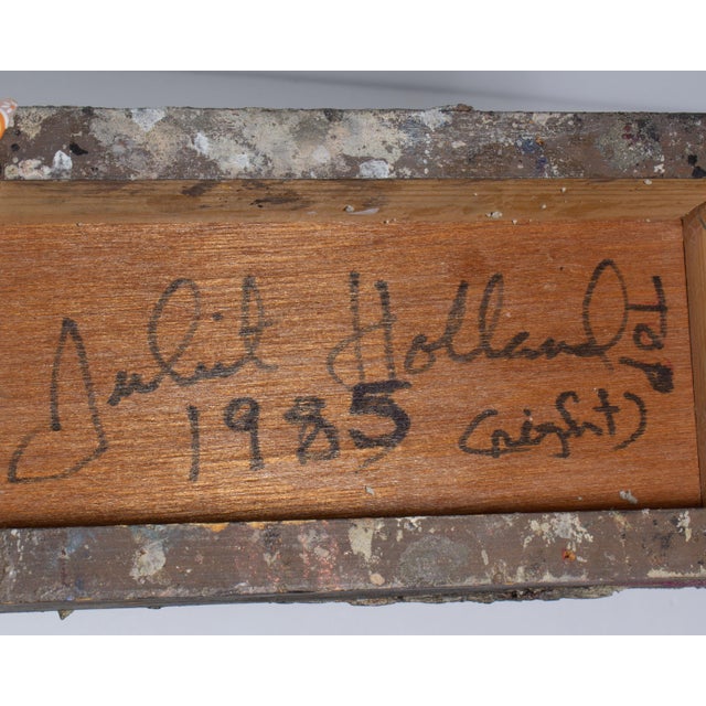Wood 1985 Juliet Holland Signed Mixed Media Assemblage For Sale - Image 7 of 7
