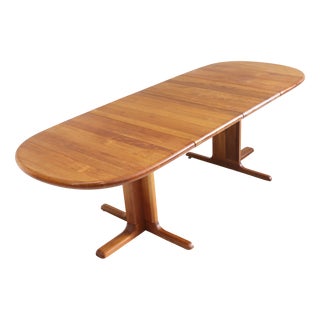 Vintage Danish Oval Extendable Dining Table in Teak, 1960s For Sale