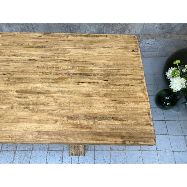 Oak Farmhouse Refectory Dining Table, 1950s For Sale - Image 6 of 11