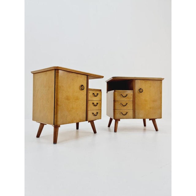 Wood Mid-Century German Beech Bedside Tables from Wk Möbel, 1960s, Set of 2 For Sale - Image 7 of 12