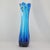 Mid-Century Modern Vintage MCM 12 ½ in Turquoise Blue 5 Finger Swung Glass Vase For Sale - Image 3 of 9