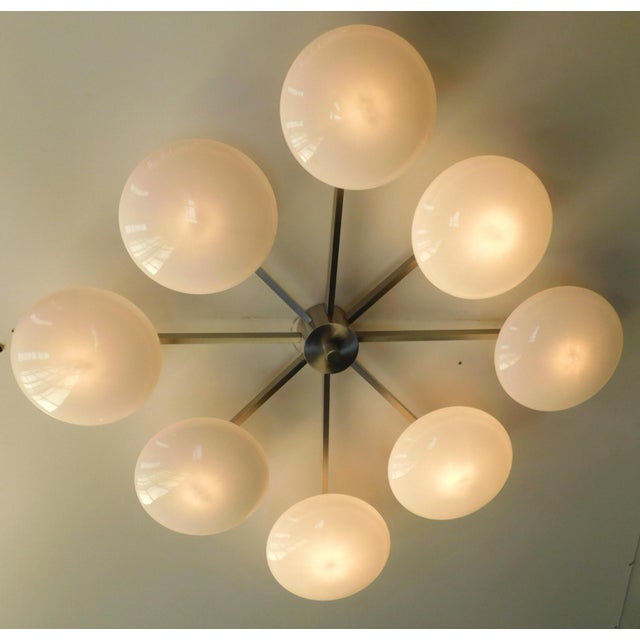 21st Century Otto Satin Nickel Glossy White Murano Glass Flush Mount by Fabio LTD For Sale - Image 6 of 6