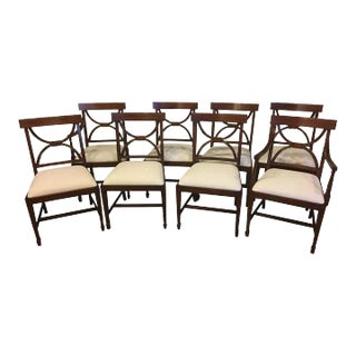 Set of 8 Traditional Mahogany Adams Style Dining Chairs by Leighton Hall - Showroom Samples For Sale