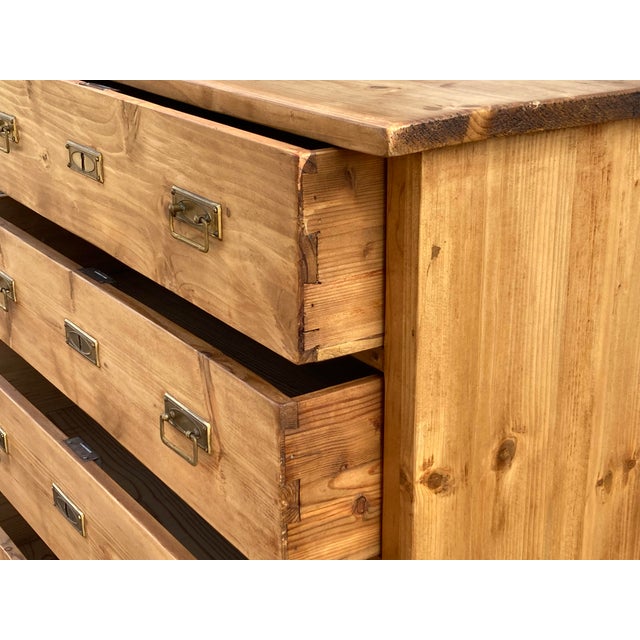 Pine Chest of Six Drawers of Equal Depth For Sale In Baltimore - Image 6 of 15