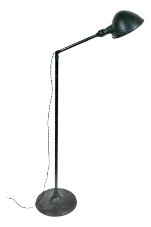 Early 20th Century Edwardian C. J. Litscher Adjustable All Brass Verdigris Pharmacy Floor Lamp